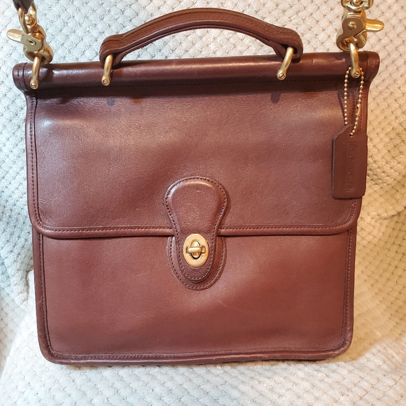 Vintage Coach Willis Station Crossbody Shoulder Bag Brown Leather - Picture 1 of 16
